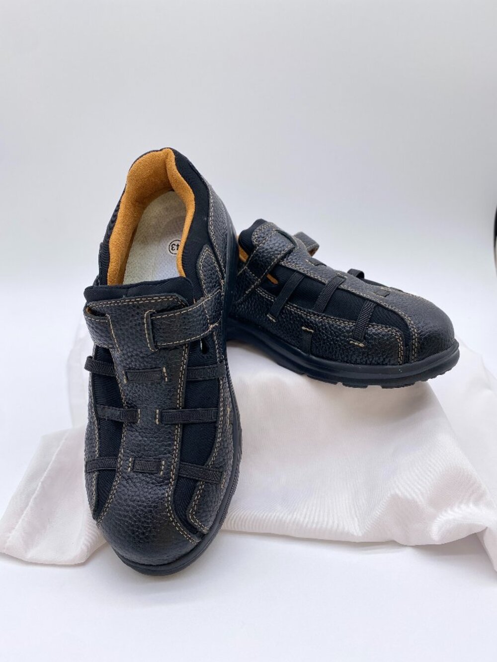 Dr. Comfort Betty 3810 Black Leather Lycra Comfort Shoes Women's 8 EU 39